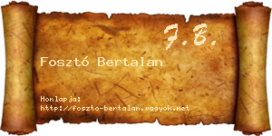 Fosztó Bertalan névjegykártya