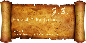 Fosztó Bertalan névjegykártya