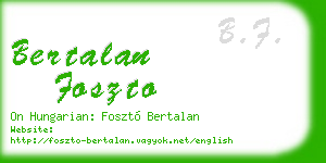 bertalan foszto business card