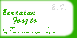 bertalan foszto business card